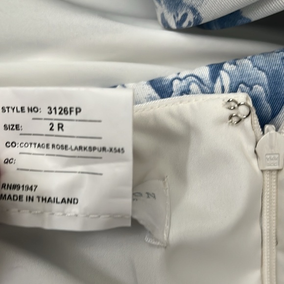 Dessy Collection Floral Print Ruffle Tie Strap Gown - Picture 10 of 10